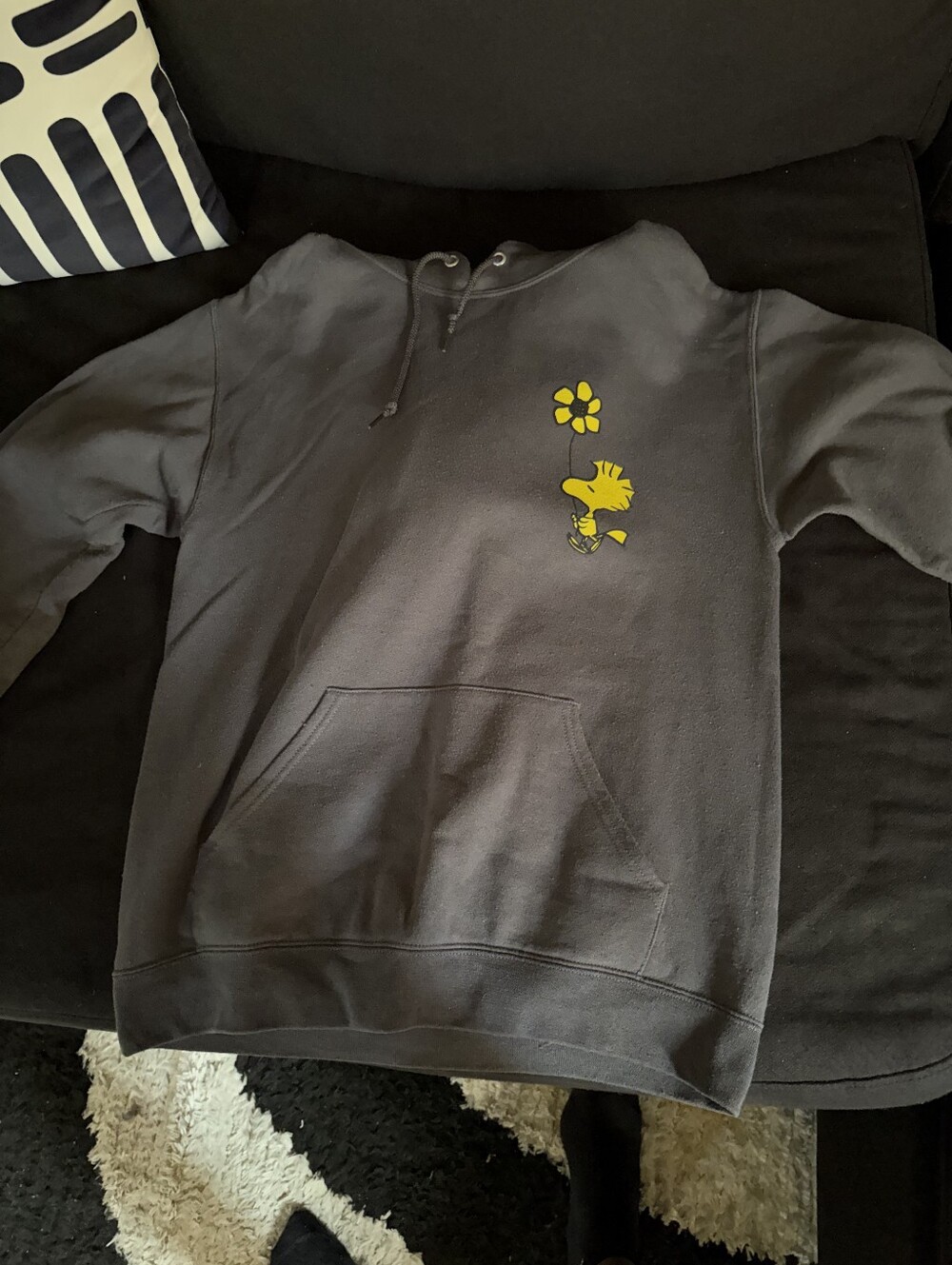Gray Hoodie with Yellow Graphic - Unbranded